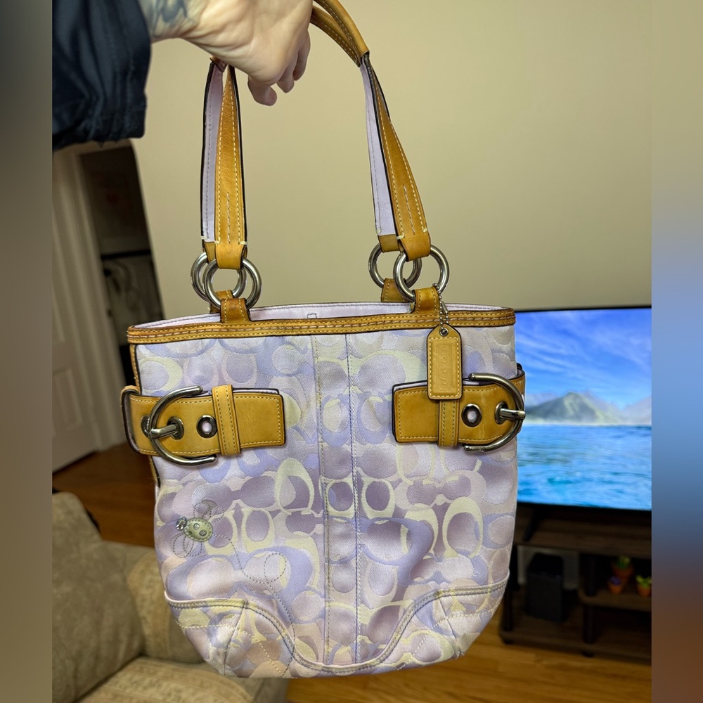 ***. SOLD *** Coach Lavender Optic Butterfly Tote bag